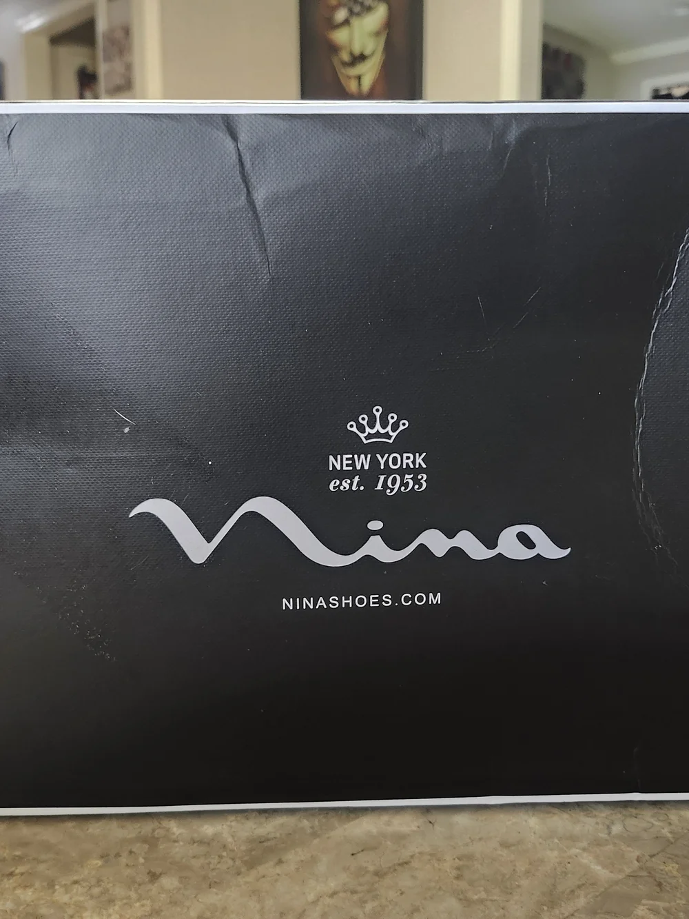 Nina Vinnie-LS  Black Satin Open-Toe Heels with Rinestone Ankle Strap With Bow